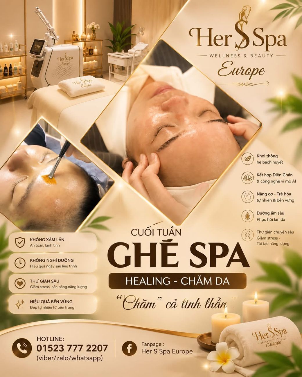 Poster cuối tuần ghé spa, healing và chăm da
