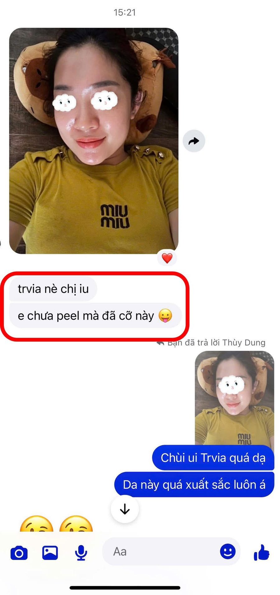 Khách Thùy Dung gửi ảnh da căng bóng: chưa peel mà đã cỡ này