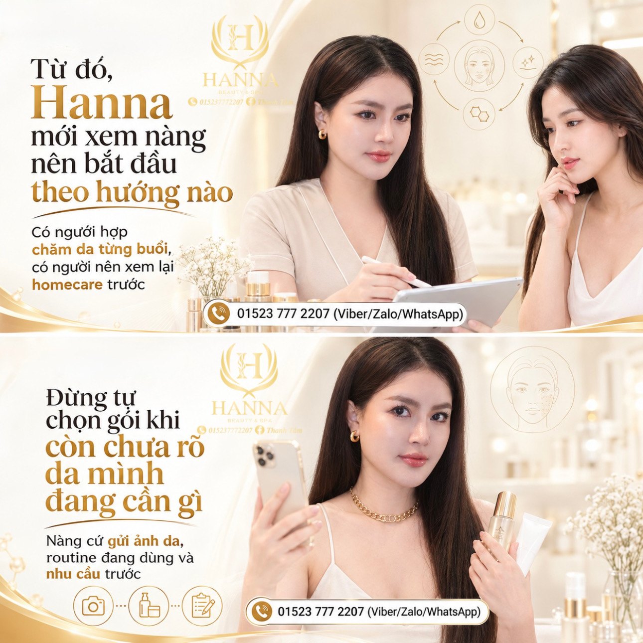 Hanna tư vấn hướng chăm sóc da phù hợp cho khách hàng